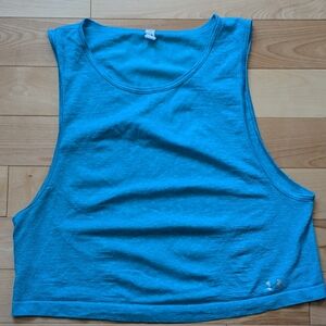 Under Armour Bright Teal Cropped Muscle Tank